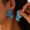 Blue Petal Drop Metal Studs