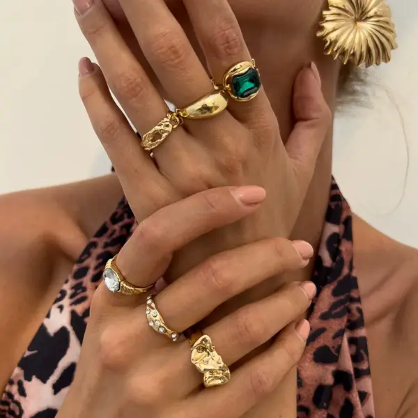 Rainbow Luxe Ring Set